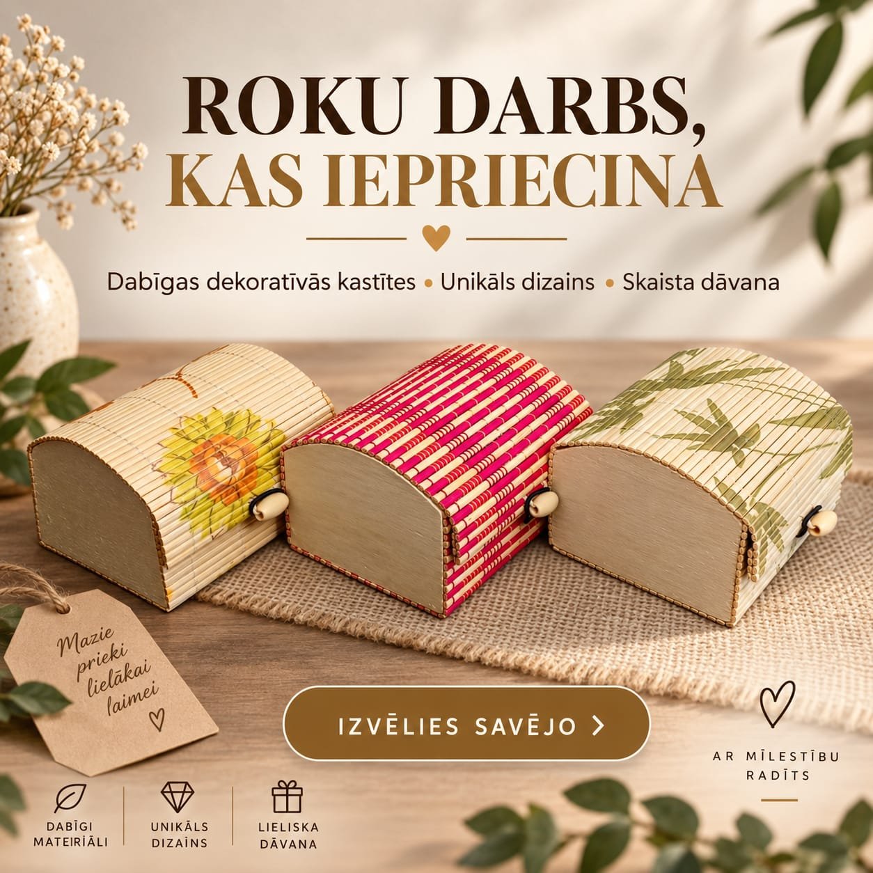 Roku darbs, kas iepriecina